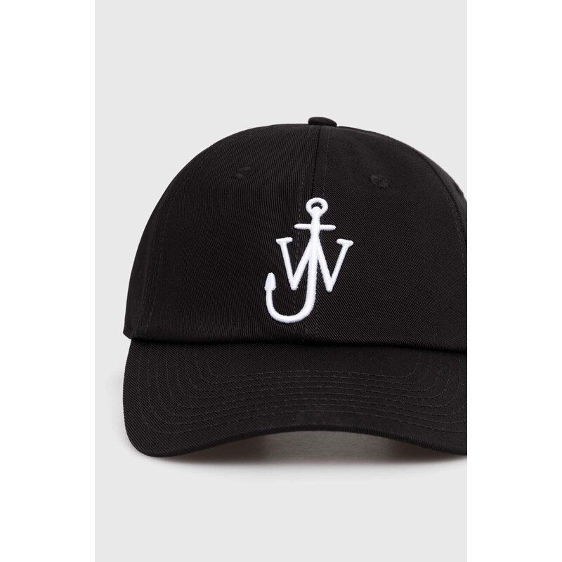 Βαμβακερό καπέλο του μπέιζμπολ JW Anderson Baseball Cap χρώμα: μαύρο, AC0198.FA0349.999