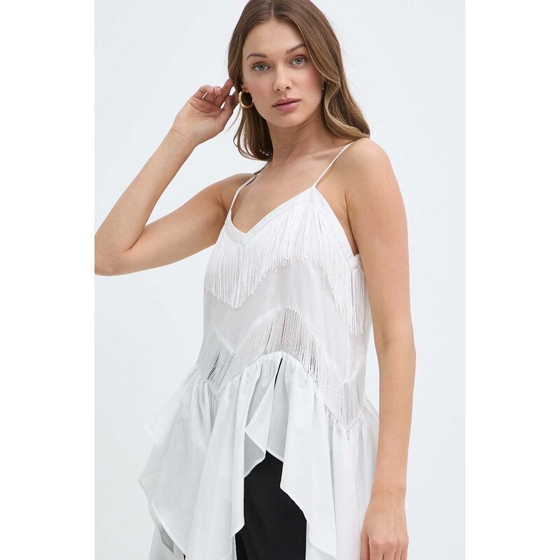 Βαμβακερή μπλούζα Pinko γυναικεία, χρώμα: άσπρο, 103734 A1XN