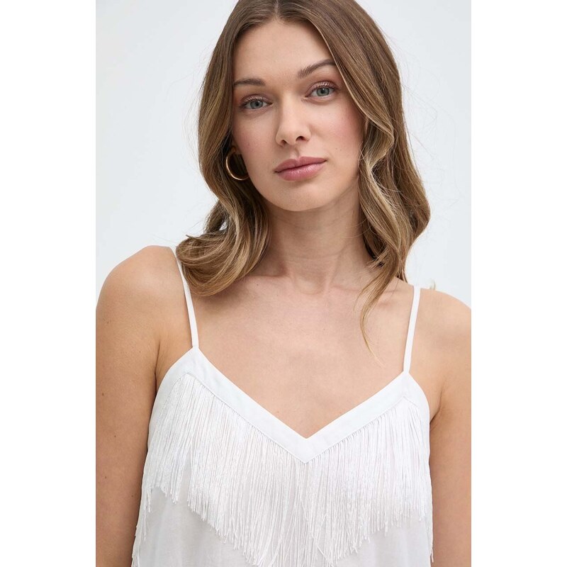 Βαμβακερή μπλούζα Pinko γυναικεία, χρώμα: άσπρο, 103734 A1XN