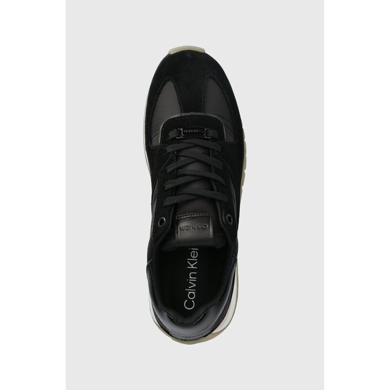 Αθλητικά Calvin Klein RUNNER LACE UP LTH/NYLON χρώμα: μαύρο, HW0HW02130