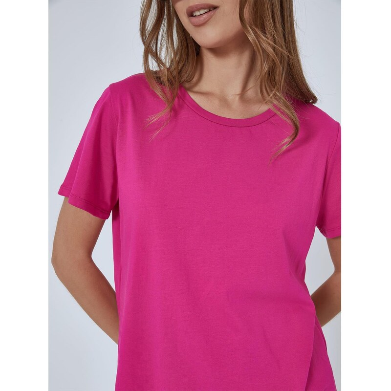 Celestino T-shirt με βαμβάκι φουξια για Γυναίκα