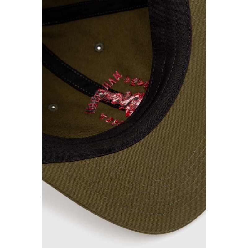 Βαμβακερό καπέλο του μπέιζμπολ Maharishi Dragon Anniversary χρώμα: πράσινο, 1276.OLIVE