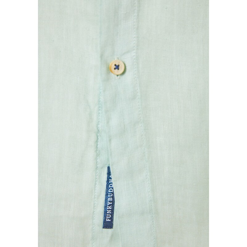 FUNKY BUDDHA Garment dyed λινό πουκάμισο - The essentials