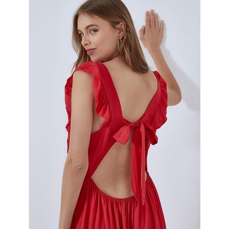 Celestino Midi φόρεμα με ανοιχτή πλάτη κοκκινο για Γυναίκα