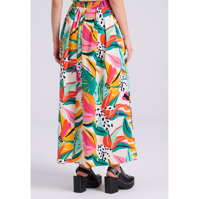 FUNKY BUDDHA Loose fit μάξι φούστα με exotic τύπωμα