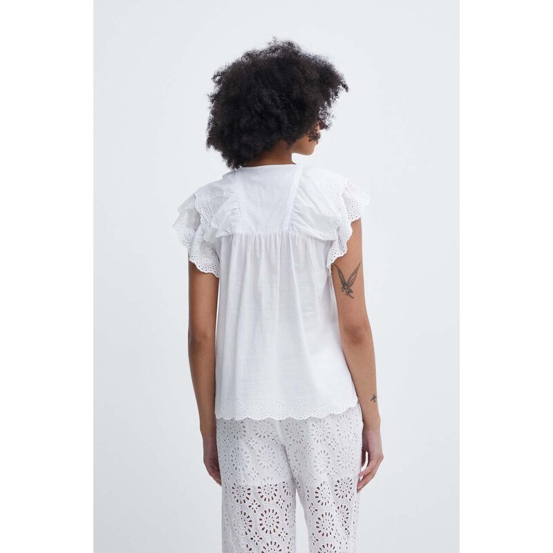 Βαμβακερή μπλούζα Pepe Jeans DOROTEA γυναικεία, χρώμα: άσπρο, PL304815