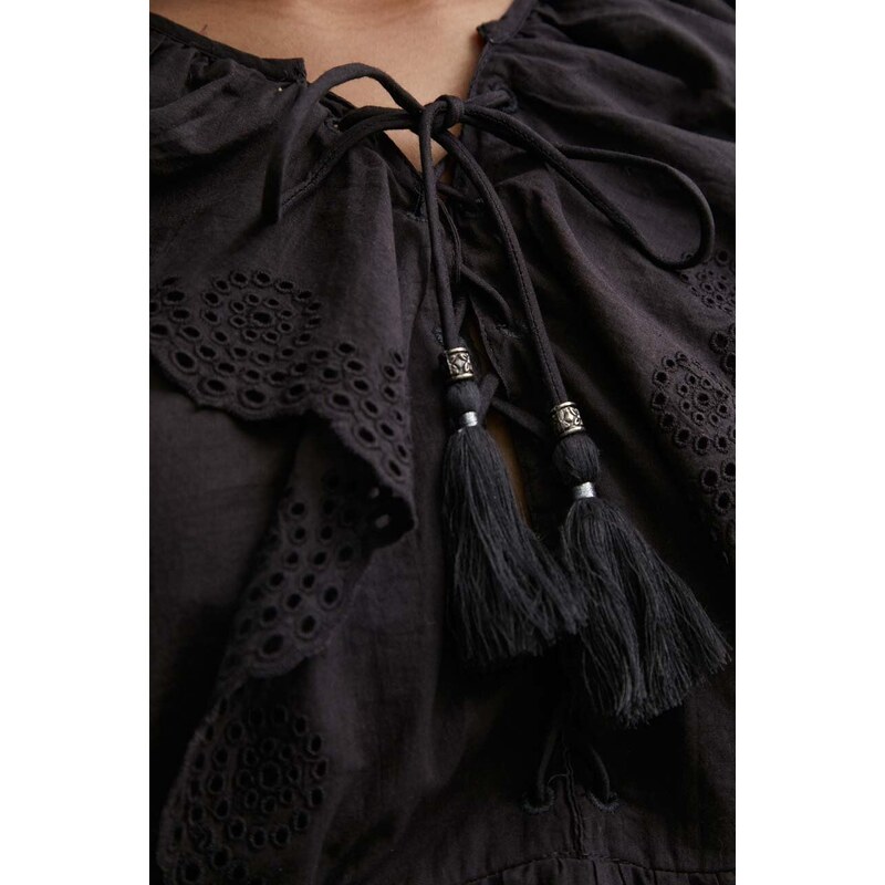 Βαμβακερή μπλούζα Pepe Jeans DOROTEA γυναικεία, χρώμα: μαύρο, PL304815