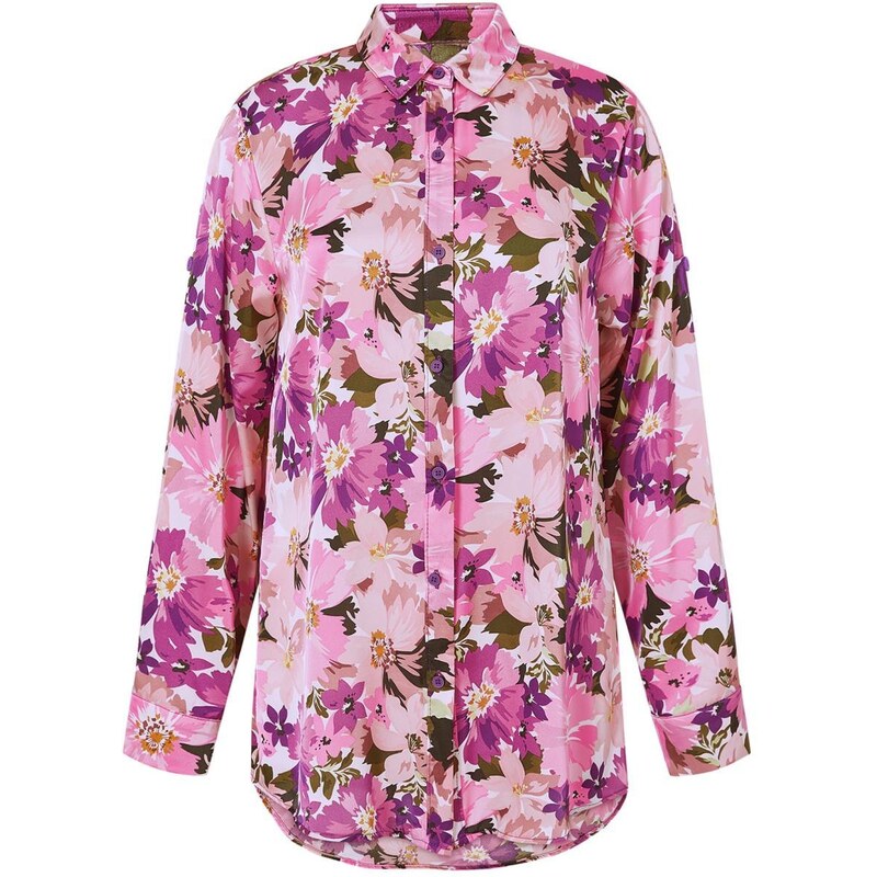 Celestino Floral σατέν πουκάμισο ροζ για Γυναίκα