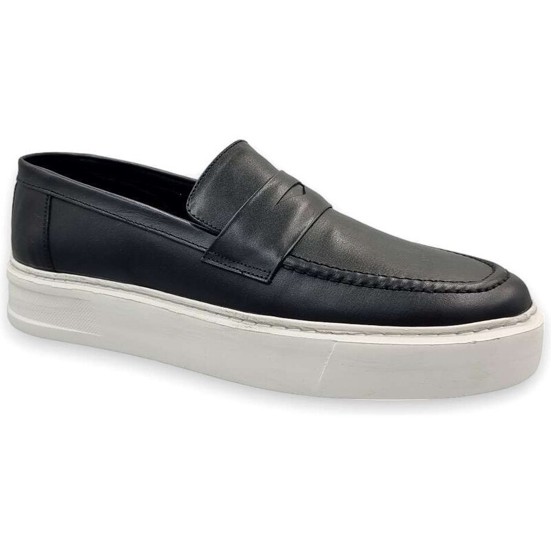 ACT shoes Phill Hagan K-101 Μαύρα Δερμάτινα Casual Ανδρικά Μοκασίνια