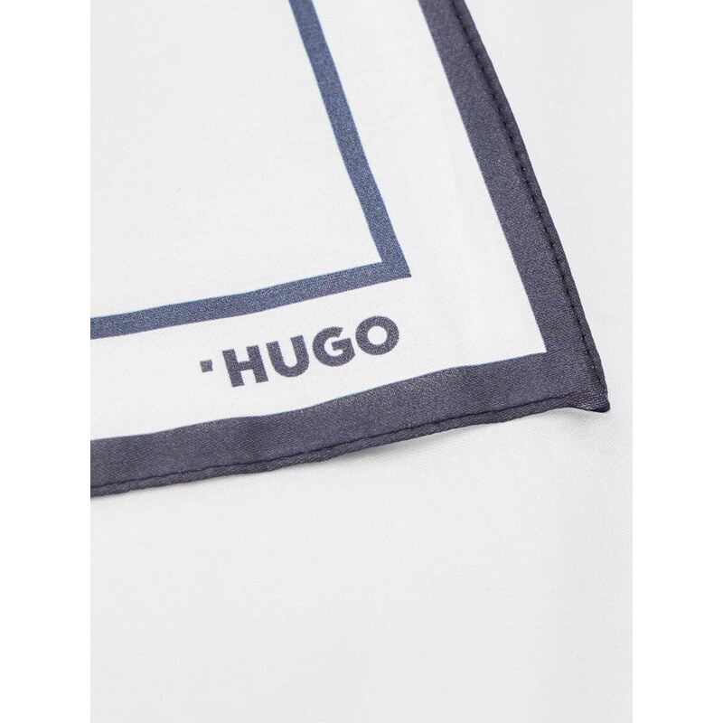 Hugo Μαντήλι λευκό μπλε σκούρο 33x33cm βαμβακερό