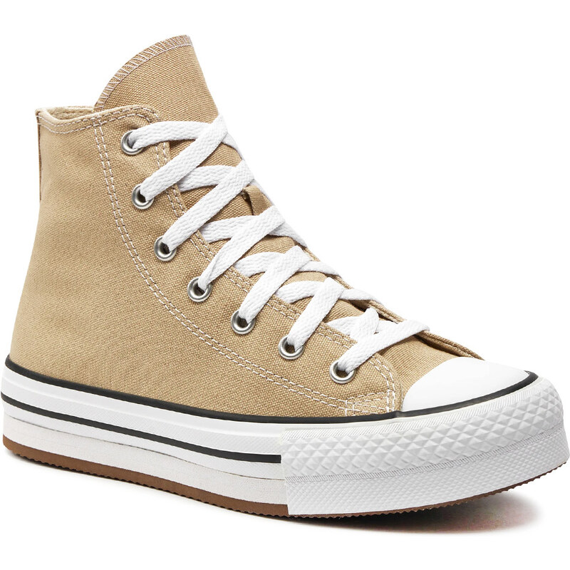 Converse Chuck Taylor All Star Eva Lift Kids Nutty Granola/White/Black Παιδικά Sneakers Μπεζ (A06344C)