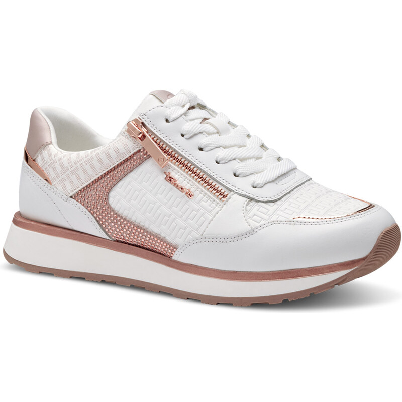 Tamaris White/Rose Gold Γυναικεία Ανατομικά Sneakers Λευκά (1-23755-42 119)