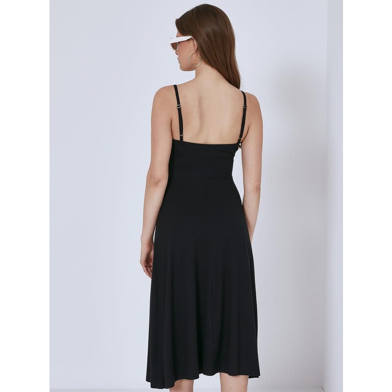 Celestino Φόρεμα με σούρα μαυρο για Γυναίκα