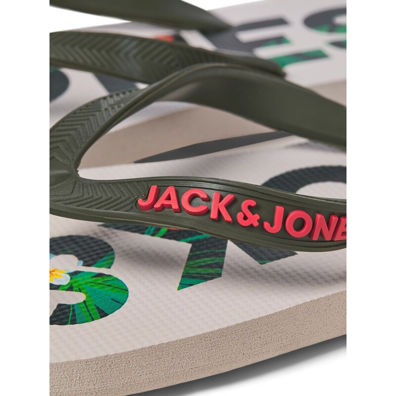 Jack&Jones - 12230642 - Jfw Logo Palm Print Flip Flop - Olive Night - Σαγιονάρες