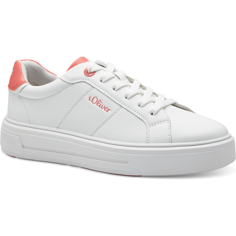 S. Oliver Vegan White/Coral Γυναικεία Ανατομικά Sneakers Λευκά (5-23635-42 156)