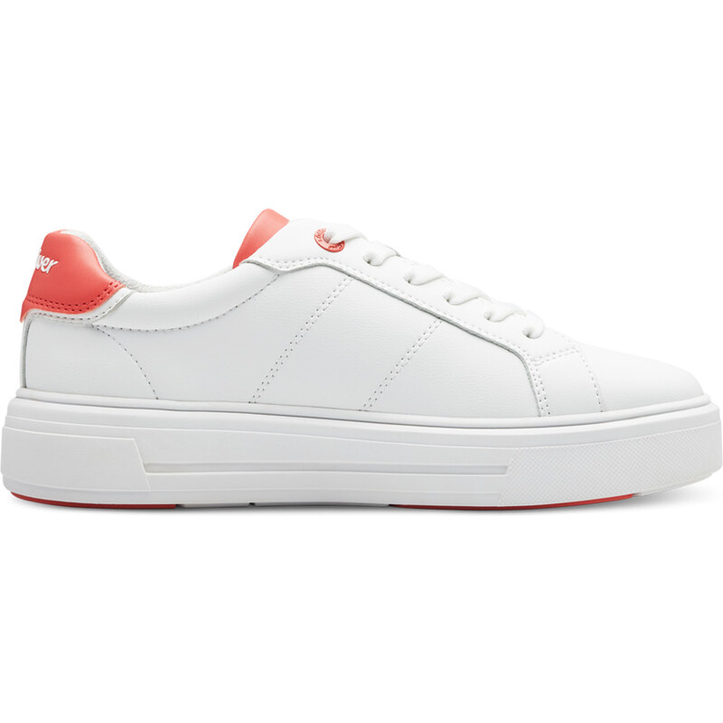 S. Oliver Vegan White/Coral Γυναικεία Ανατομικά Sneakers Λευκά (5-23635-42 156)