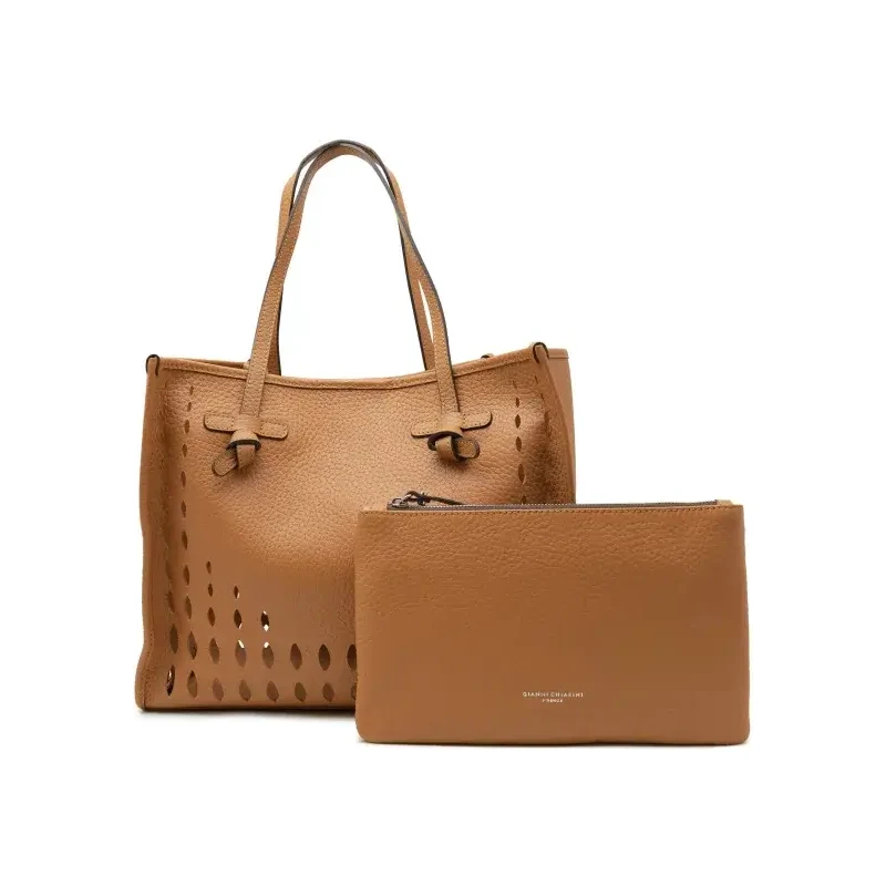 GIANNI CHIARINI Δερμάτινη τσάντα shopper + τσαντάκι