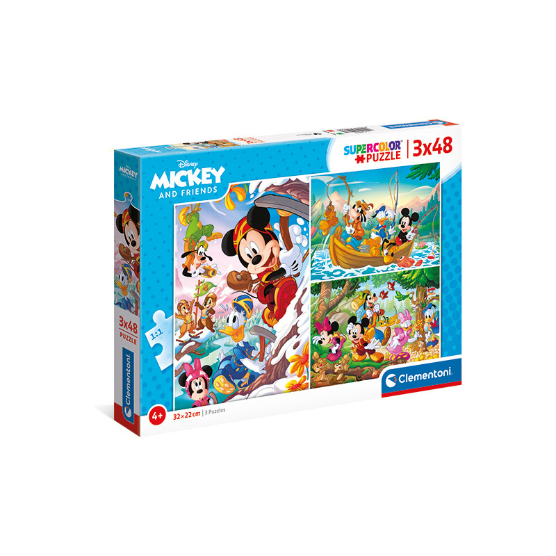Clementoni Παιδικό Παζλ Super Color Mickey And Friends 3x48 τμχ 1200 ...