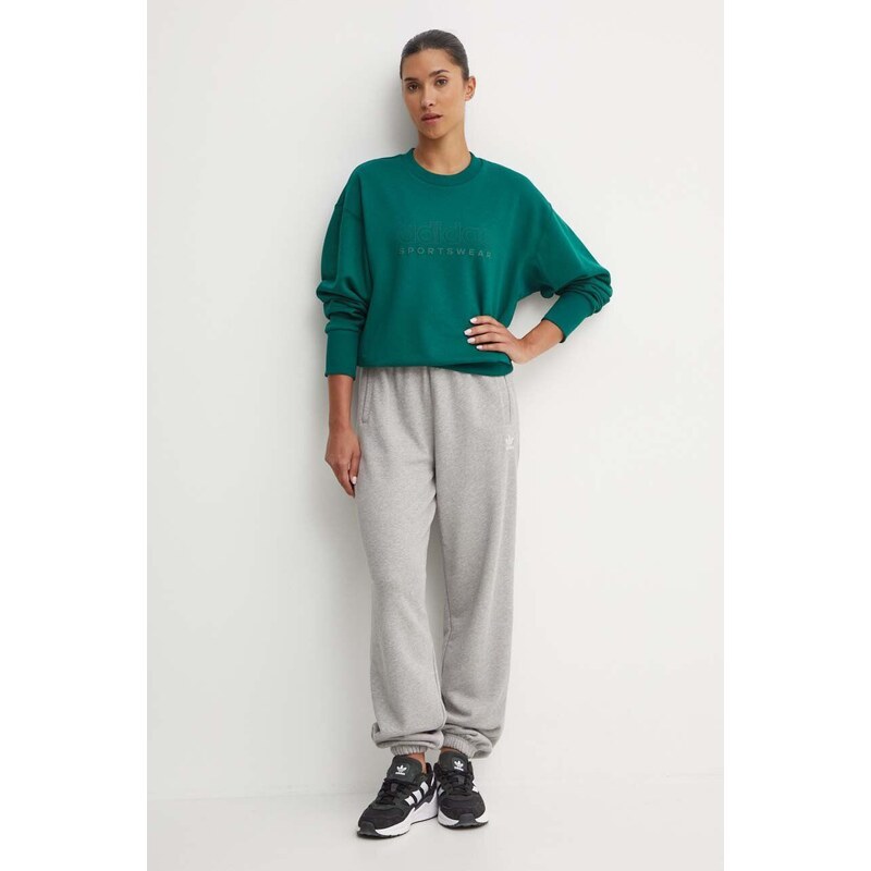 Βαμβακερό παντελόνι adidas Originals χρώμα: γκρι, IY4988