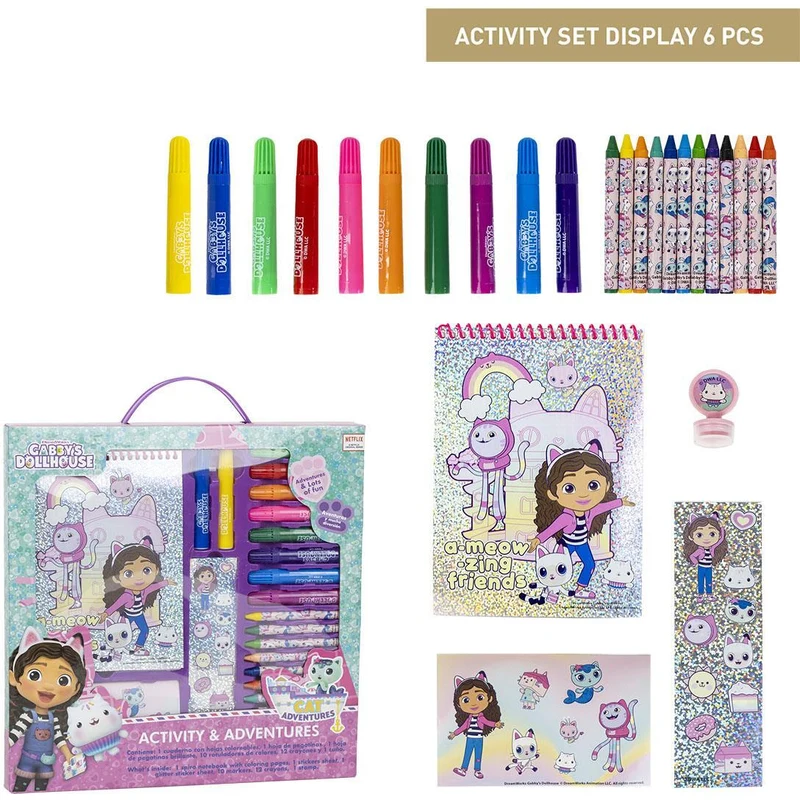 COLOURING STATIONERY SET DISPLAY GABBY´S DOLLHOUSE - GLAMI.gr