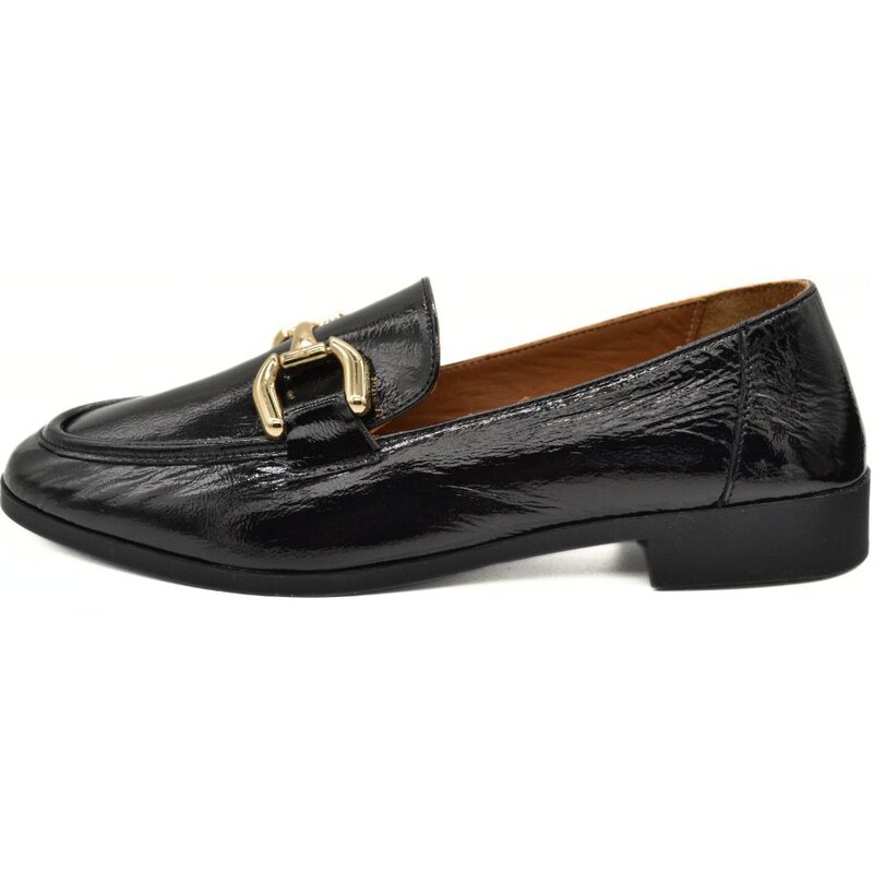 HAWKINS PREMIUM HAWKINS ΓΥΝΑΙΚΕΙΟ ΔΕΡΜΑΤΙΝΟ LOAFER ROM06 BLACK PATENT