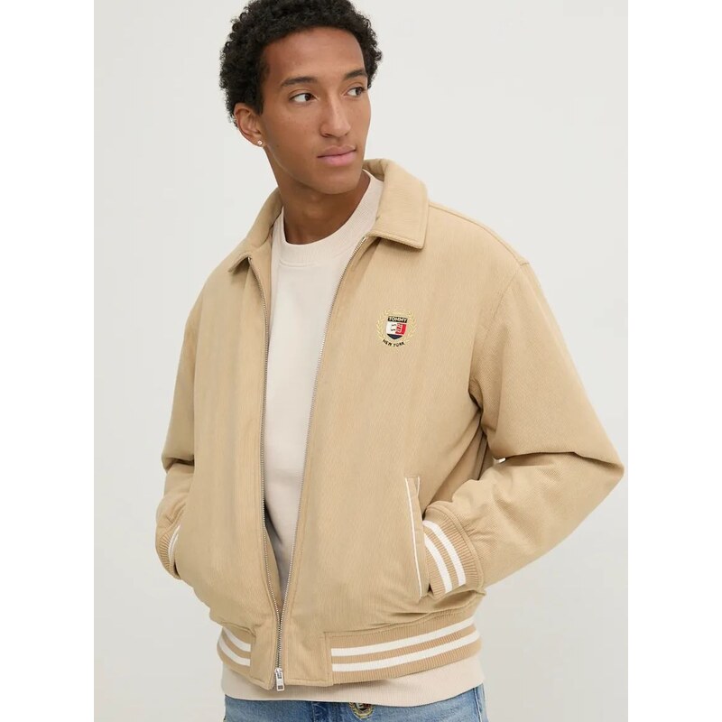 Μπουφάν Tommy Jeans χρώμα: μπεζ, DM0DM19626
