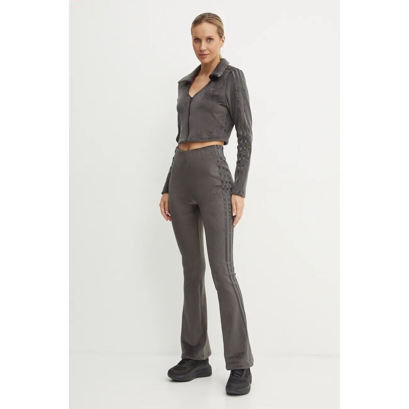 Παντελόνι φόρμας adidas Originals Femme Galore Rib Flared Legging χρώμα: γκρι, JN3024