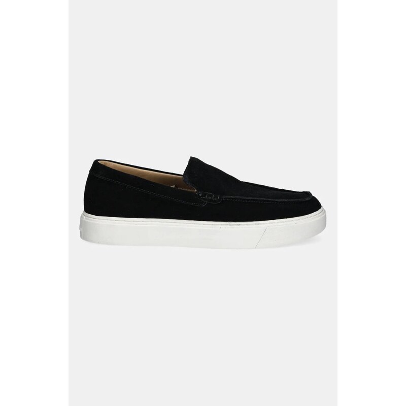 Μοκασίνια σουέτ Calvin Klein MOCCASIN SUEDE χρώμα: μαύρο, HM0HM01794