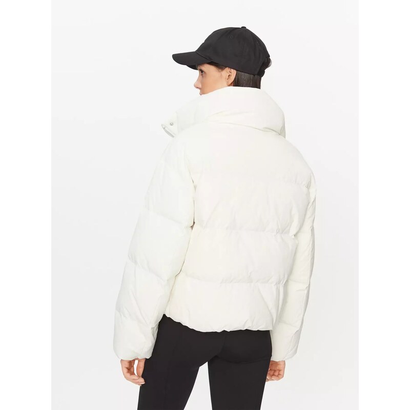 Calvin Klein - Κοντό Γυναικείο Puffer Μπουφάν για Χειμώνα Down Soft Touch Label J20J222235-YBI Λευκό