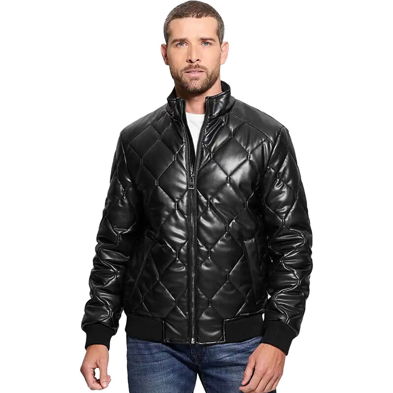 GUESS FAUX LEATHER BOMBER JACKET ΑΝΔΡΙΚΟ M4BL28WGJ60-JBLK
