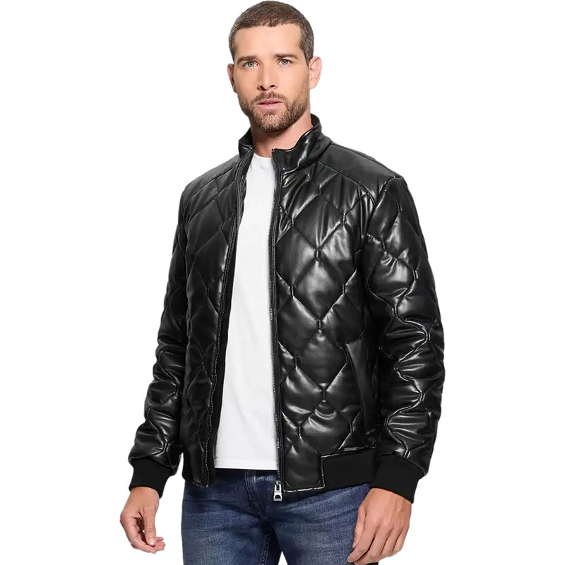 GUESS FAUX LEATHER BOMBER JACKET ΑΝΔΡΙΚΟ M4BL28WGJ60-JBLK