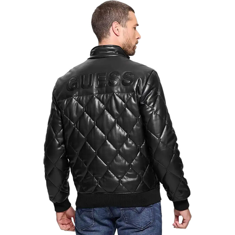 GUESS FAUX LEATHER BOMBER JACKET ΑΝΔΡΙΚΟ M4BL28WGJ60-JBLK