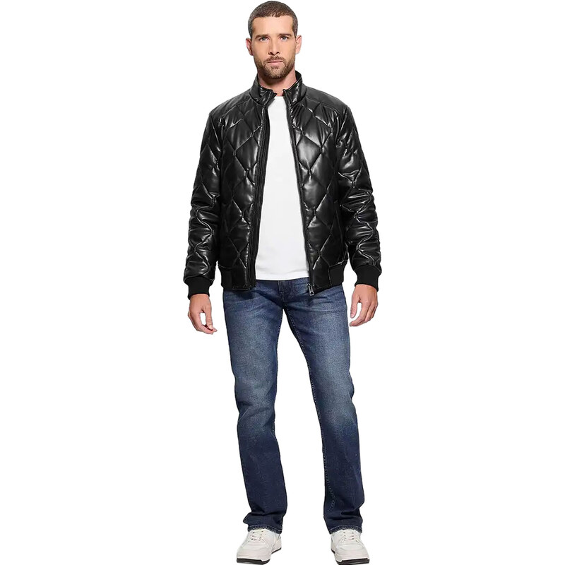 GUESS FAUX LEATHER BOMBER JACKET ΑΝΔΡΙΚΟ M4BL28WGJ60-JBLK