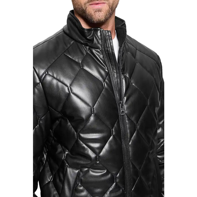 GUESS FAUX LEATHER BOMBER JACKET ΑΝΔΡΙΚΟ M4BL28WGJ60-JBLK