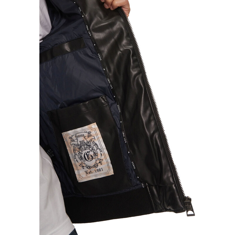 GUESS FAUX LEATHER BOMBER JACKET ΑΝΔΡΙΚΟ M4BL28WGJ60-JBLK
