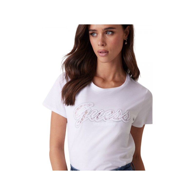 Guess SS SCRIPT LACE LOGO EASY TEE ΜΠΛΟΥΖΑ (W5RI08K9RM1 G011)