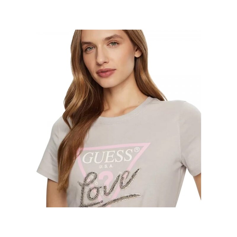 Guess SS CN TRIANGLE LOVE TEE ΜΠΛΟΥΖΑ (W5RI10I3Z14 G9C2)