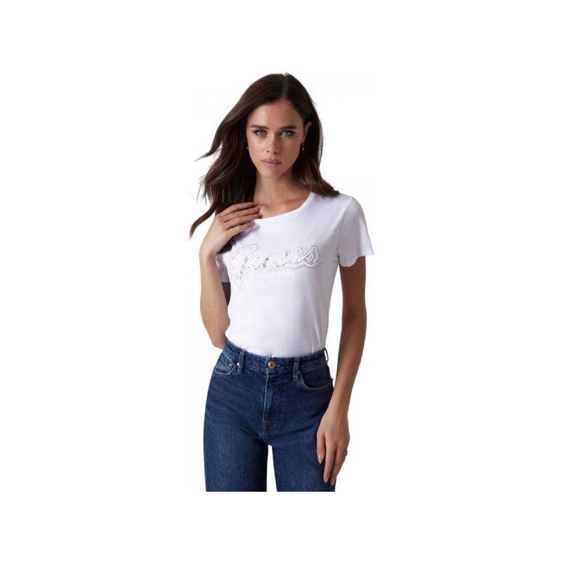 Guess SS SCRIPT LACE LOGO EASY TEE ΜΠΛΟΥΖΑ (W5RI08K9RM1 G011)