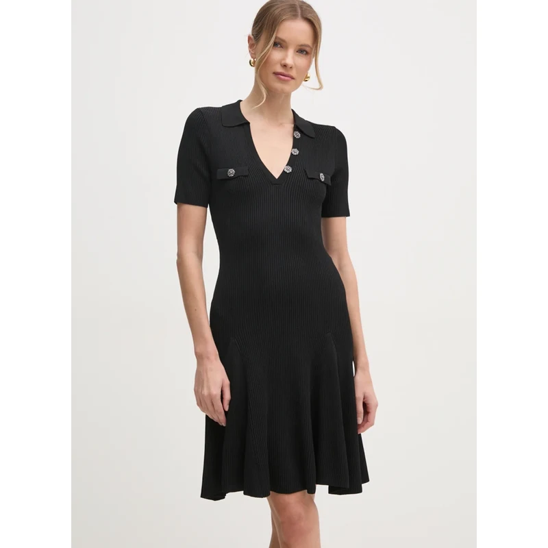 Φόρεμα Guess PAULA χρώμα: μαύρο, W5RK18 Z2U00