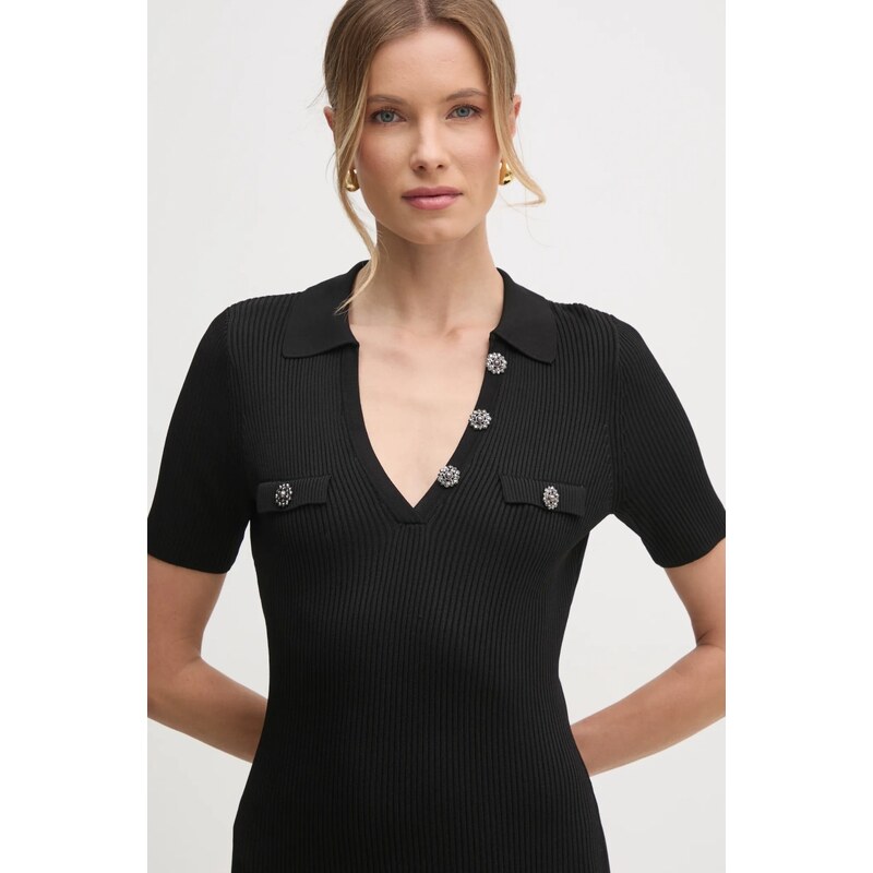 Φόρεμα Guess PAULA χρώμα: μαύρο, W5RK18 Z2U00