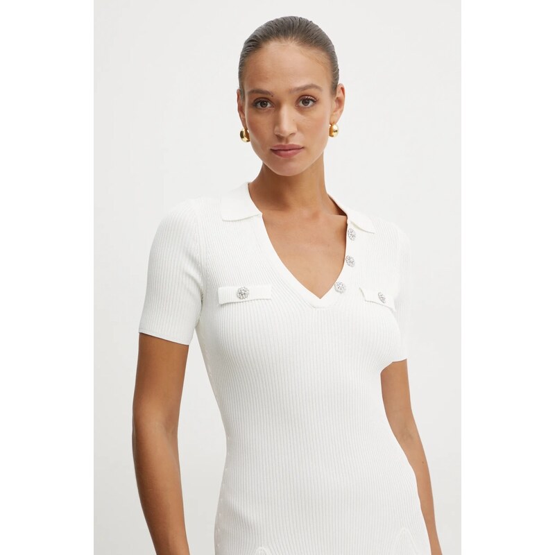 Φόρεμα Guess PAULA χρώμα: μπεζ, W5RK18 Z2U00