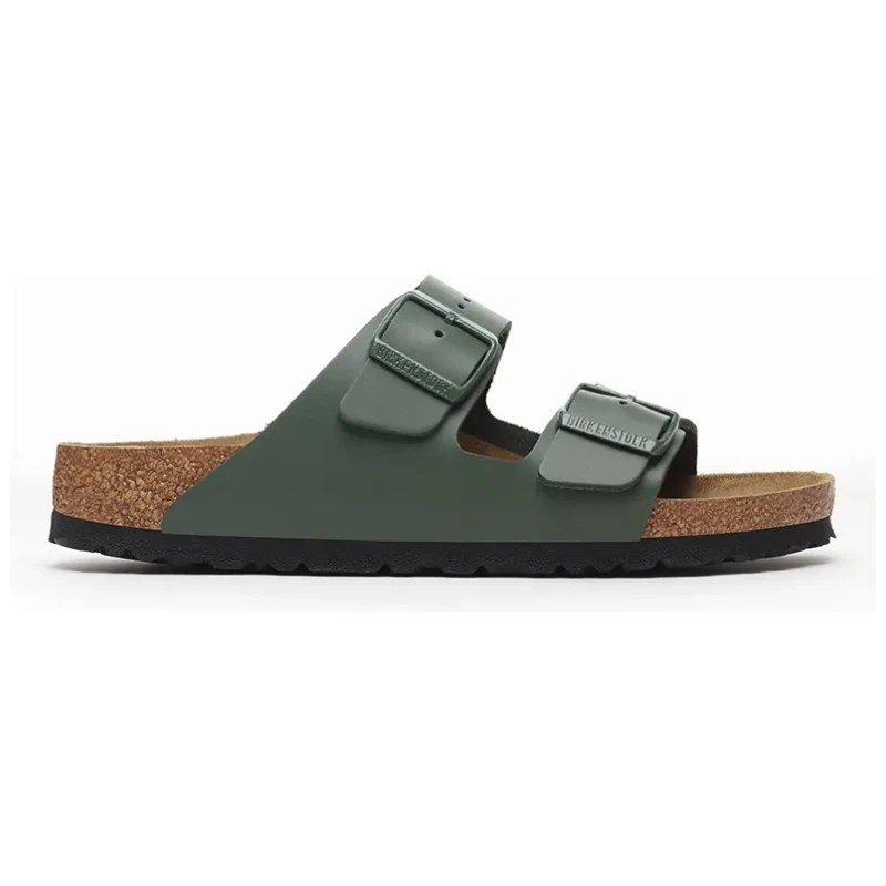 Δερμάτινες παντόφλες Birkenstock Arizona χρώμα: πράσινο, 1029165