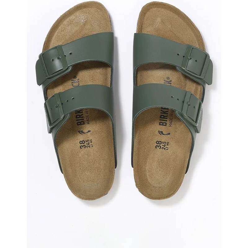 Δερμάτινες παντόφλες Birkenstock Arizona χρώμα: πράσινο, 1029165