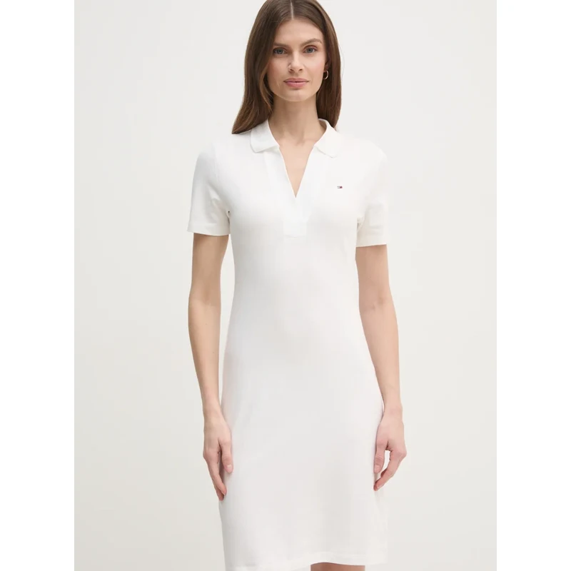Φόρεμα Tommy Hilfiger χρώμα: άσπρο, WW0WW42567