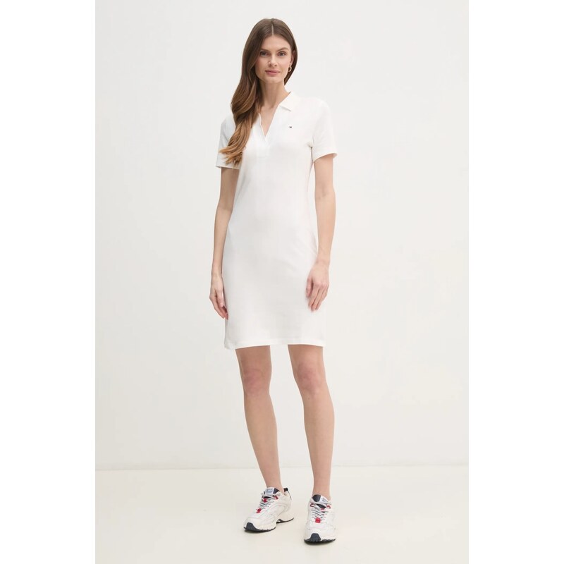 Φόρεμα Tommy Hilfiger χρώμα: άσπρο, WW0WW42567