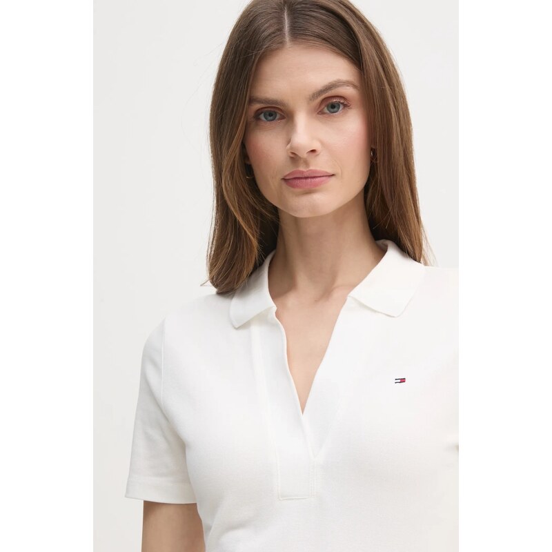 Φόρεμα Tommy Hilfiger χρώμα: άσπρο, WW0WW42567