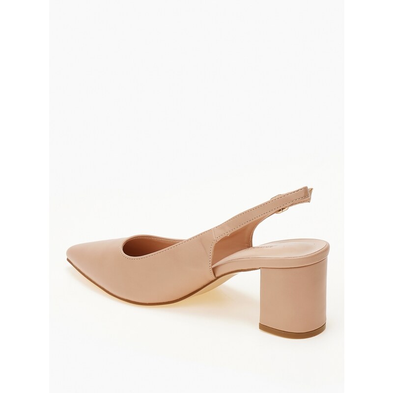 issue Open heel μυτερές γόβες με χοντρό τακούνι - Nude - 011011