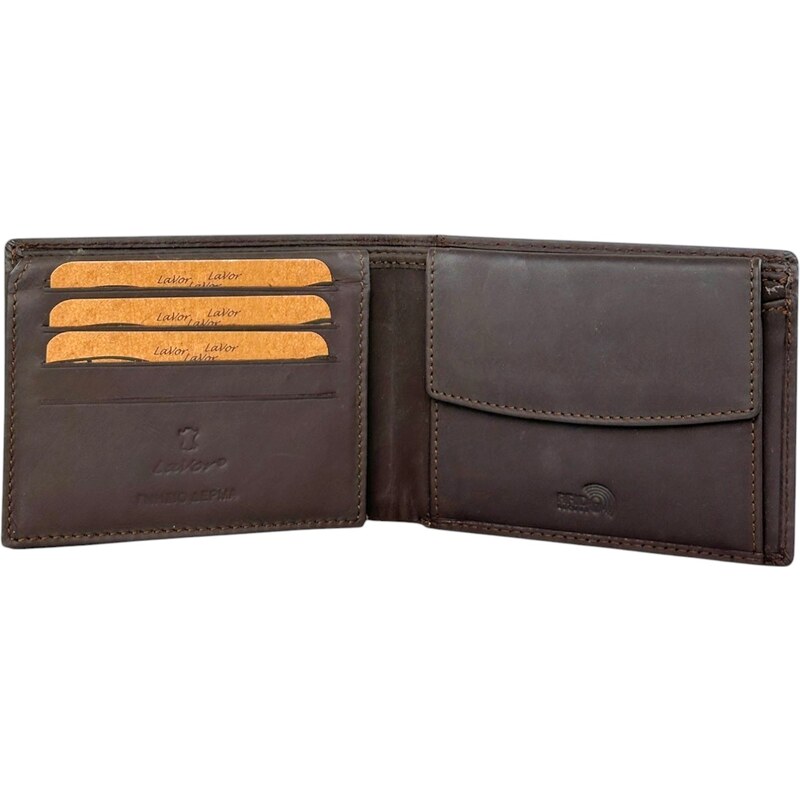 Δερμάτινο αντρικό πορτοφόλι Lavor 1-5926 Καφέ