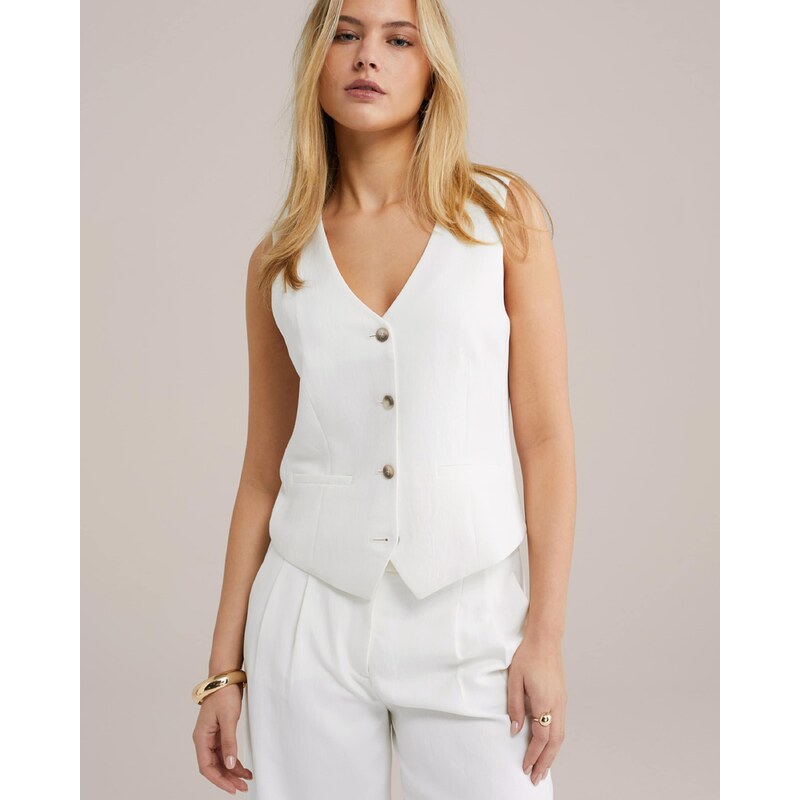 WE Fashion Γιλέκο κουστουμιού λευκό