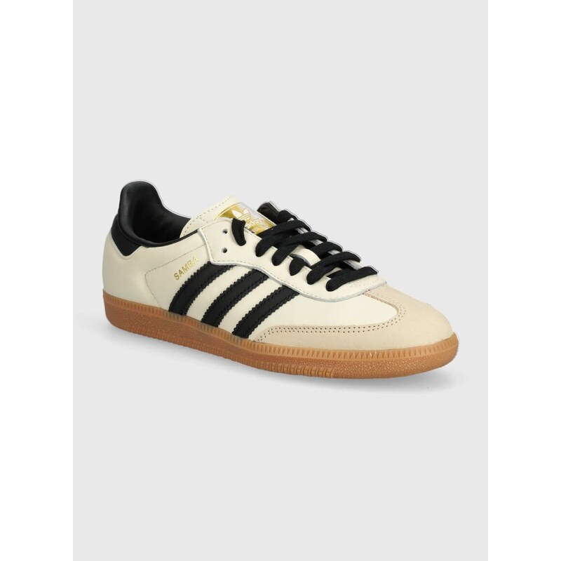 Δερμάτινα αθλητικά παπούτσια adidas Originals Samba OG χρώμα: μπεζ, ID0478